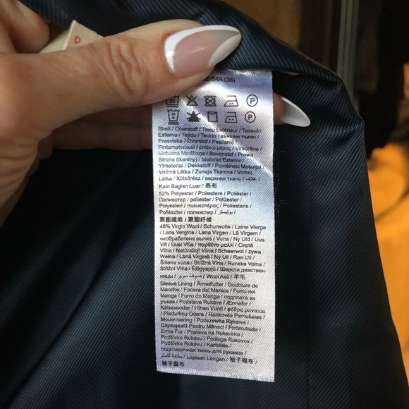 ESPIRT | Blue teal water fall wool light jacket - Picture 7 of 15